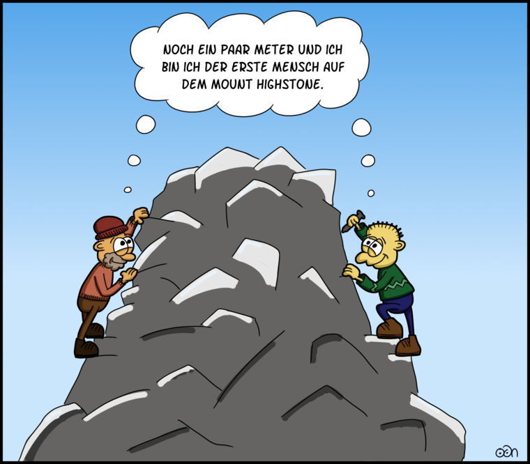 Noch ein paar Meter und ich bin der erste Mensch auf dem Mount Highstone...