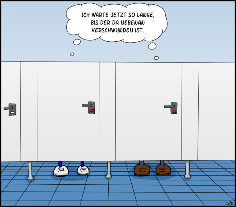 Ich warte jetzt so lange, bis der da nebenan verschwunden ist...